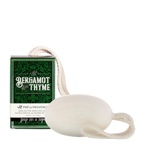 Pre de Provence Soap on a Rope Shea Butter Enriched French Bar Soap, 200g, Bergamot & Thyme Beauty and Personal Care Pre de Provence