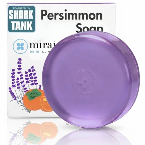 Mirai Clinical Persimmon Soap Bar with Lavender Scent - Japanese Persimmon Soap for Old People Smell - Made with Green Tea Extract - Nonenal® Odor Beauty & Personal Care Mirai