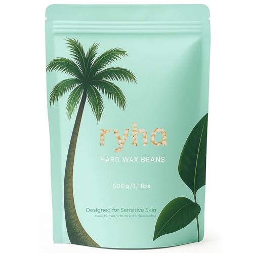 ryha Hard Wax Beads, 1.1lb, Coconut, For Sensitive Skin, Ideal for Body, Arms, legs, Face and Bikini, Refill Wax Beads for for Wax Warmer, At Home Wax Beauty and Personal Care ryha