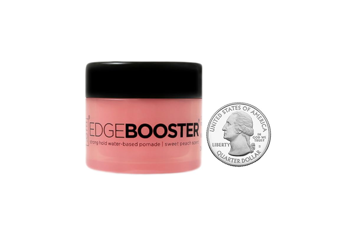 Style Factor EDGEBOOSTER Strong Hold Water-Based Pomade 0.85 Oz Mini Travel Size (0.85 Fl Oz (Pack of 1), Sweet Peach) Beauty & Personal Care Style Factor
