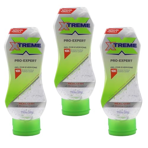 Xtreme Pro-Expert Clear Styling Hair Gel, 17.63 Oz, Pack of 3 Beauty & Personal Care Xtreme