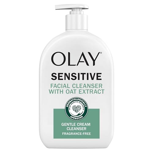 Olay Sensitive Facial Cleanser with Oat Extract Gentle Cream Cleanser, 16 fl oz Beauty & Personal Care Olay