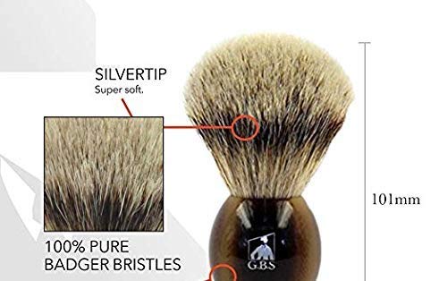 G.B.S Silvertip Badger Bristle Shaving Brush, Faux Horn Handle Extra Soft Bristles Beauty and Personal Care G.B.S