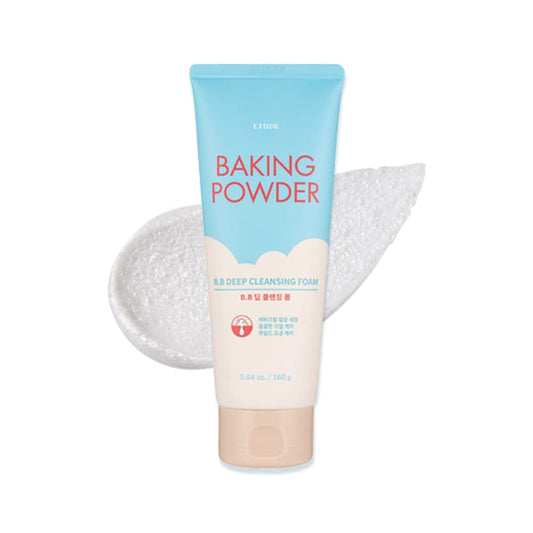 ETUDE Baking Powder B.B Deep Cleansing Foam, 2 in 1 Rice Bran + Baking Powder, Creamy Bubble + Scrub Exfoliate Skin, Fash Wash, Deep Cleanser Beauty & Personal Care ETUDE