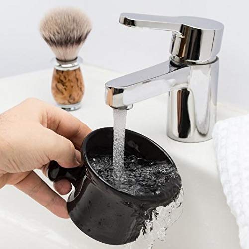 MÜHLE Black Porcelain Platinum Rim Shaving Mug - Shave Dish Accessory for Soaps and Creams, Modern Black Design Beauty and Personal Care MÜHLE