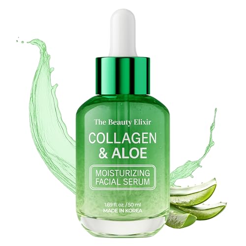 The Beauty Elixir Aloe & Collagen Serum For Face - Dermatologist Tested, Anti-Aging, Ultra Hydrating Aloe Vera Gel For Face - Natural Ingredients Beauty & Personal Care The Beauty Elixir