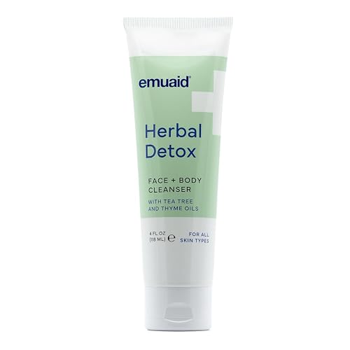emuaid® Herbal Detox™ Face + Body Cleanser, Lightweight Botanical Foaming Gel with Tea Tree Oil + Thyme Oil, Gentle Skin Cleanser & Facial Wash Beauty & Personal Care emuaid