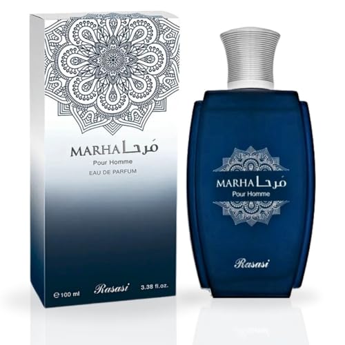 RASASI Marha Eau De Parfum Spray 100ML (3.38 OZ) Long Lasting Arabian Perfume for Men with Aromatic, Warm And Floral Notes - Captivating And Luxurious Beauty & Personal Care RASASI