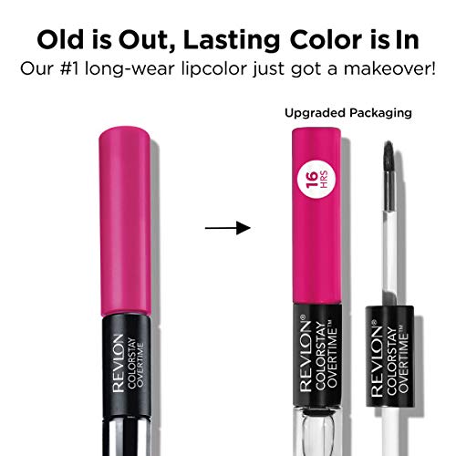 Revlon ColorStay Overtime Lipcolor, Dual Ended Longwearing Liquid Lipstick with Clear Lip Gloss, with Vitamin E in Nude, Boundless Nude (510), 0.07 oz Beauty & Personal Care REVLON