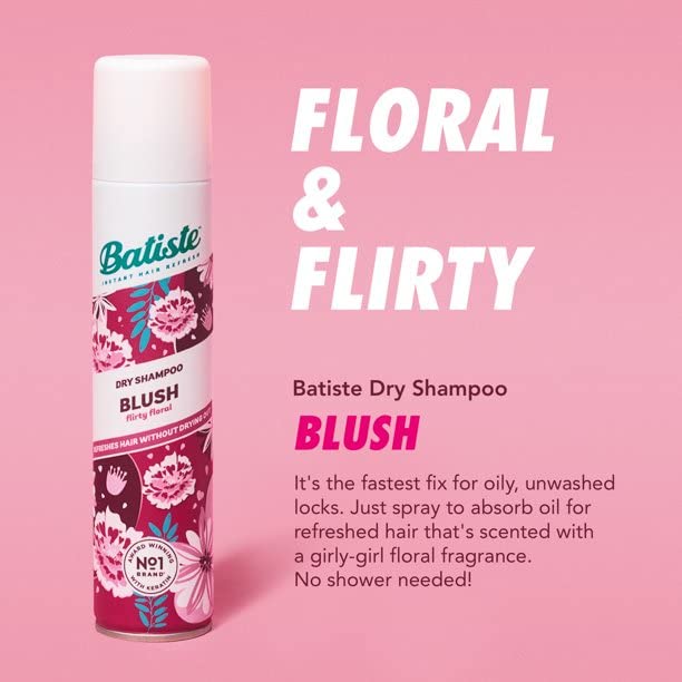 Batiste Dry Shampoo, Blush Fragrance, 6.73 Ounce