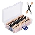 Cuttte 120PCS Disposable Dual Sides Eye Shadow Sponge Applicators with Container, 2.44' Length Eyeshadow Brushes Makeup Applicator Black Beauty & Personal Care Cuttte