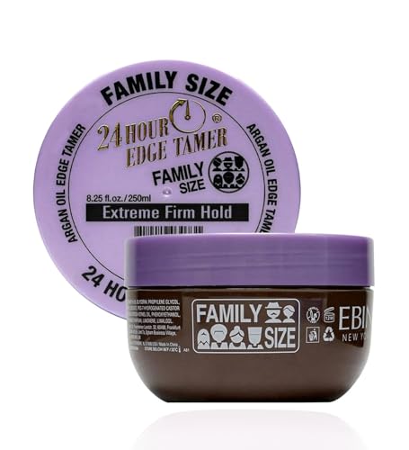 EBIN NEW YORK 24 Hour Edge Tamer - Extreme Firm Hold (8.25oz/ 250ml) - No Flaking, White Residue, Shine and Smooth texture with Argan Oil and Castor Beauty & Personal Care EBIN NEW YORK