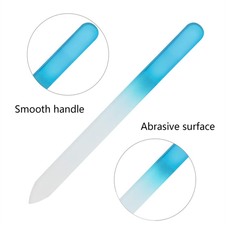 Aoshang 3 Pack Glass Nail File, Crystal Double Sided Etched Filing Surface Finger Nail Files for Professional Manicure/Pedicure Care with Case Beauty & Personal Care Aoshang