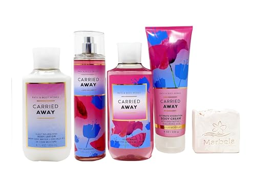 Bath & Body Works Carried Away - Trio Gift Set - Fine Fragrance Mist, Body Cream, Body Lotion and Body Wash With a Himalayan Salts Springs Soap., pink Beauty and Personal Care Bath & Body Works
