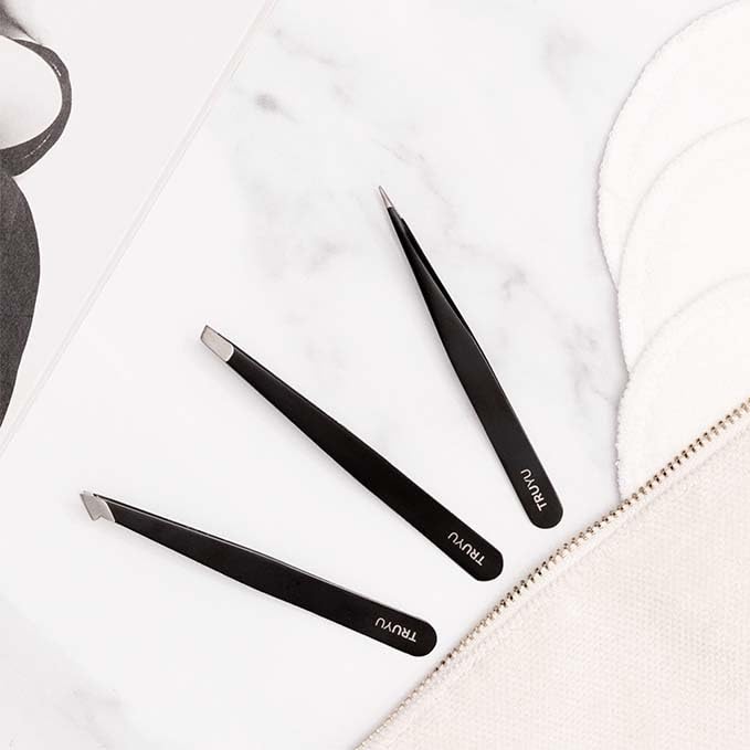 Truyu Tweezer Trio - Includes Full Slant Tweezer, Point Tweezer and Combo Tweezer Beauty and Personal Care Truyu