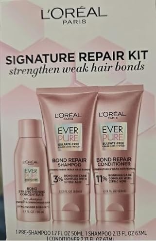 L'Oreal Paris EverPure Sulfate Free Bond Repair Shampoo and Conditioner 3 PC Set Beauty & Personal Care L'Oreal Paris