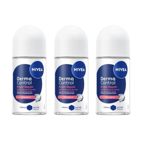 Nivea Derma Control Bright Repair Roll-On Deodorant - 1.69 fl oz - Pack of 3 Beauty and Personal Care NIVEA