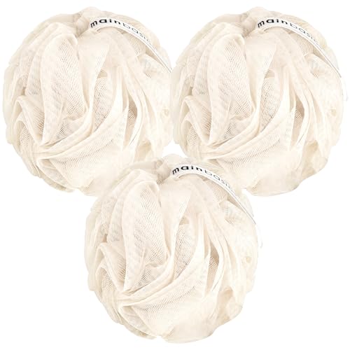 MainBasics Seaweed Infused Bath Shower Loofah Sponge Pouf Body Wash Scrubber (Set of 3) Beauty & Personal Care MainBasics