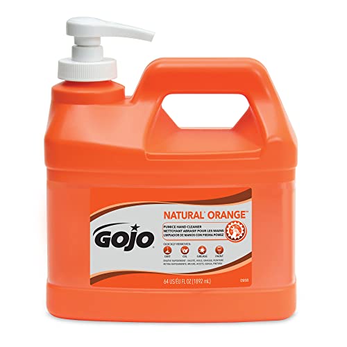 GOJO NATURAL ORANGE Pumice Hand Cleaner, 1/2 Gallon Quick Acting Lotion Hand Cleaner with Pumice Pump Bottle (Pack of 1)- 0958-04 Beauty & Personal Care GOJO