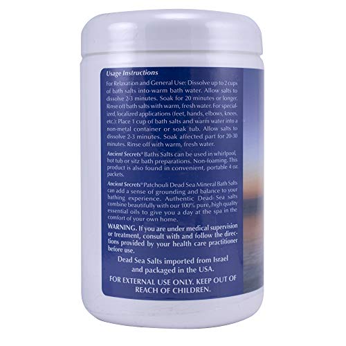 Ancient Secrets Mineral Baths, Aromatherapy Dead Sea, Patchouli, 32 oz (2 Lbs) 908 G (Pack of 2) Beauty & Personal Care ANCIENT SECRETS
