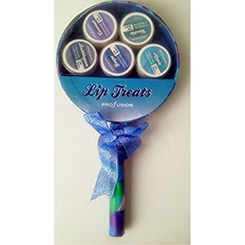 Profusion Lip Treats ~ Set of 5 Lip Balms Blue Lolipop Shape Beauty and Personal Care Profusion