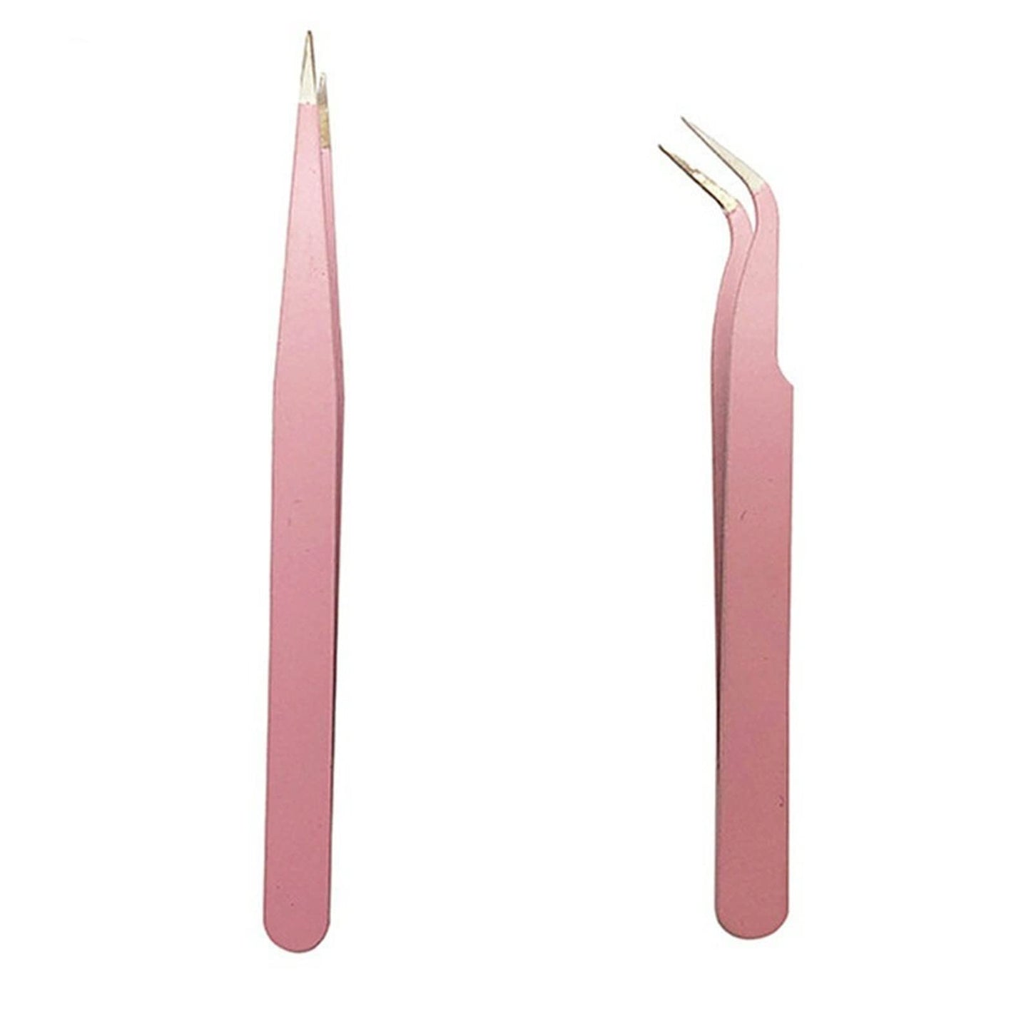 INLIMA Tweezers Stainless steel pink straight curved eyelash clipper nail clipper (Color : Pink, Size : A) Beauty and Personal Care INLIMA
