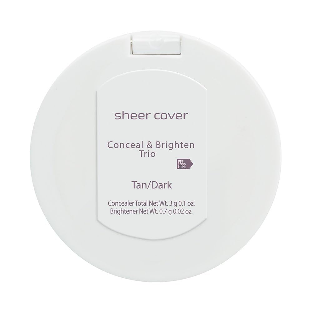 Sheer Cover Studio Conceal & Brighten Concealer- Highlight Trio Tan/Dark Shade Two-Toned Concealers Shimmering Highlighter Tan/Dark Shade Beauty & Personal Care Sheer Cover