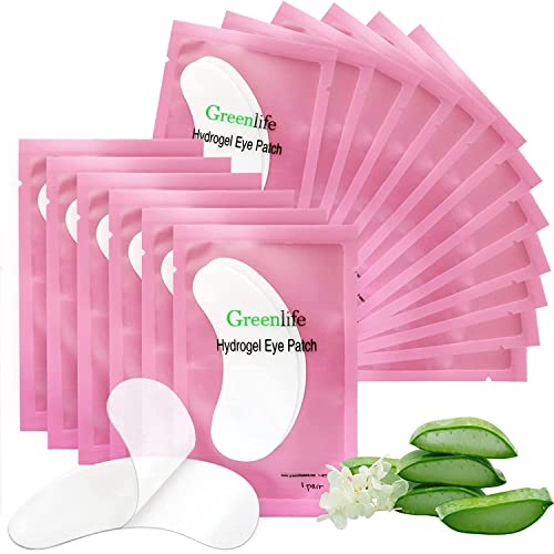 100 Pairs GreenLife Natural Hydrogel Eye Gel Pads - Collagen and Aloe Vera Patches for Under Eyes - Eyelash Extension Kit Beauty & Personal Care GreenLife