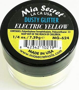 Mia Secret Dusty Glitter Collection - .25 oz (Electric Yellow) Beauty & Personal Care Mia Secret