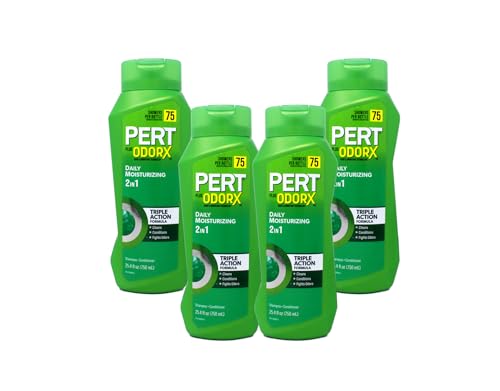 Pert Plus 2in1 Shampoo + Conditioner, Medium, for Normal Hair, 25.4 Ounce Bottles (Pack of 4)