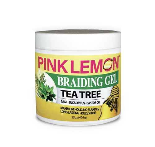 PINK LEMON Braiding Gel - Tea Tree - Maximum Hold, No Flaking, Long Lasting Hold, High Shine. For Micro, Inter, Dread, Faux, Loc, Twist, Braid, Edge Beauty & Personal Care PINK LEMON
