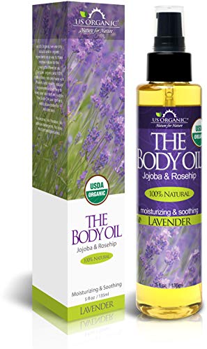 US Organic Body Oil - Elegant Lavender - Jojoba and Rosehip Oil with Vitamin E, Certified Organic, No Alcohol, Paraben, Artificial Detergents, Color Beauty and Personal Care US Organic