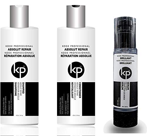 3PC Bundle: Kode Professional Absolut Repair Shampoo, Conditioner and 50ml Brilliant Serum (8oz Serum Kit) Beauty & Personal Care Belle of Hope Mara Ray