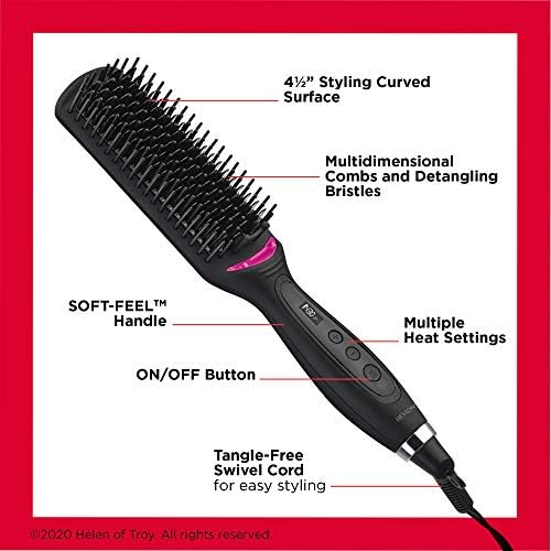 REVLON Salon One-Step Straight and Shine Heated Brush for Visibly Shinier, Smoother Hair | Hair Straightener That Revives Second Day Hair with an Ion Beauty & Personal Care Revlon