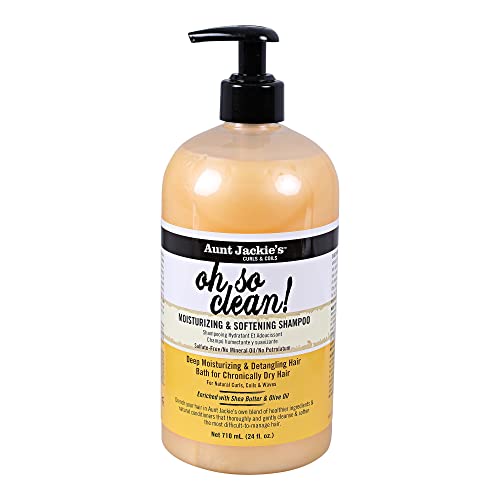 Aunt Jackie's Curls and Coils Oh So Clean, Large 24oz Family Sized Pump, Deep Moisturizing and Softening Hair Shampoo for Natural Curls, Coils Beauty & Personal Care Aunt Jackie's
