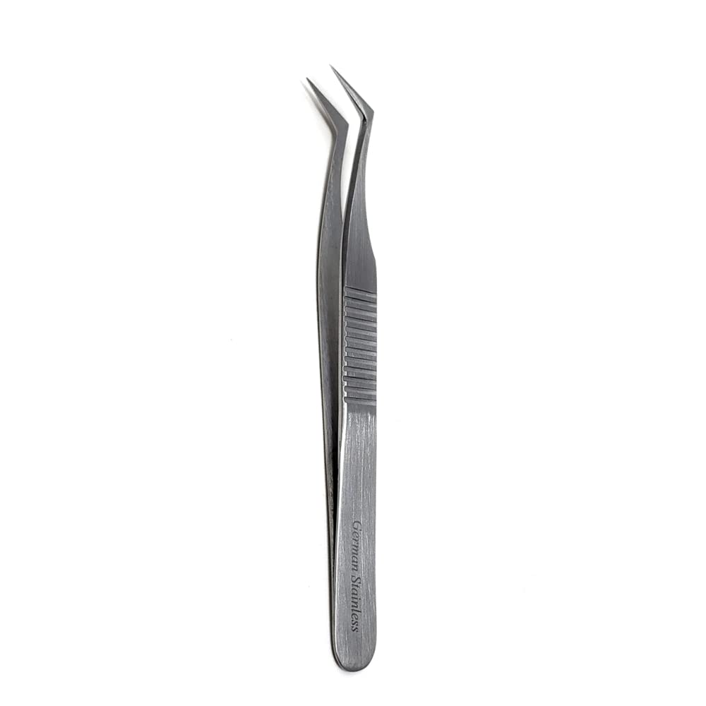Professional Tweezers Sharp, Needle Nose, Stainless Steel, Surgical Tweezers Precision Pluckers 4.75" with Fine Precision Tips for Facial Hair Beauty and Personal Care HIGH TECH INSTRUMENTS