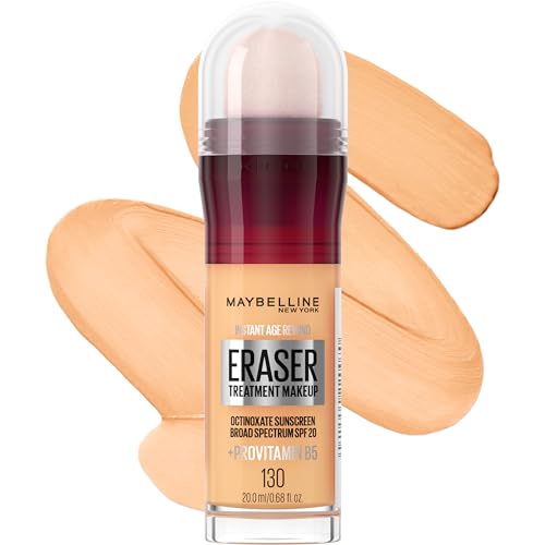 Maybelline Instant Age Rewind Eraser Foundation with SPF 20 and Moisturizing ProVitamin B5, 130, 1 Count (Packaging May Vary) Beauty & Personal Care MAYBELLINE