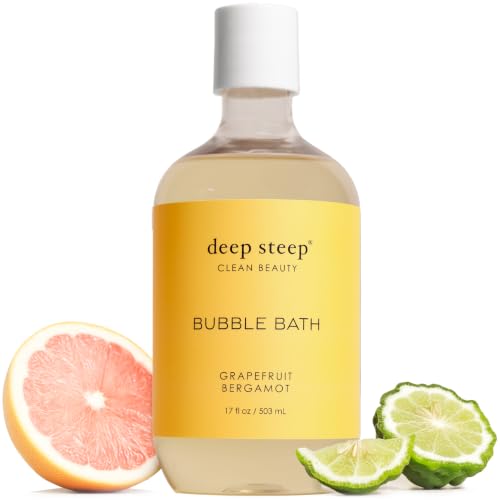 Deep Steep Grapefruit Bergamot Bubble Bath for Women, Hypoallergenic, Clinically Tested, Clean Formula for Sensitive Skin, Sulfate-Free, 17 fl oz Beauty and Personal Care Deep Steep