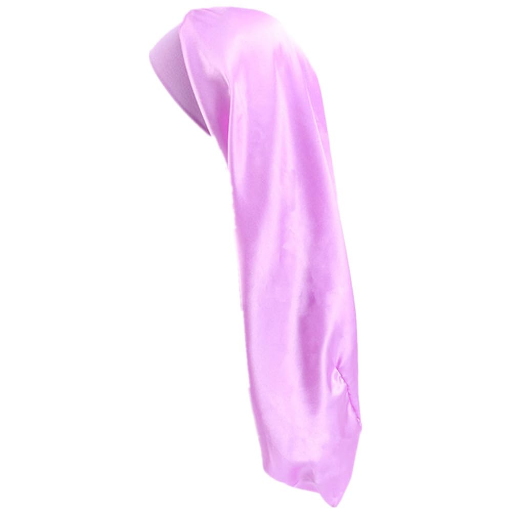 Long Satin Bonnet for Women Silky Sleep Caps for Braids Dreadlocks Curly Hair Care (Light Purple) Beauty and Personal Care Fxhixiy