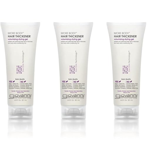 GIOVANNI More Body Gel, 6.8 oz. Each - Volumizing Style, Hair Thickener, Plumps Hair, Seals Split Ends, Adds Shine, Paraben-Free, Color Safe (Pack Beauty & Personal Care GIOVANNI