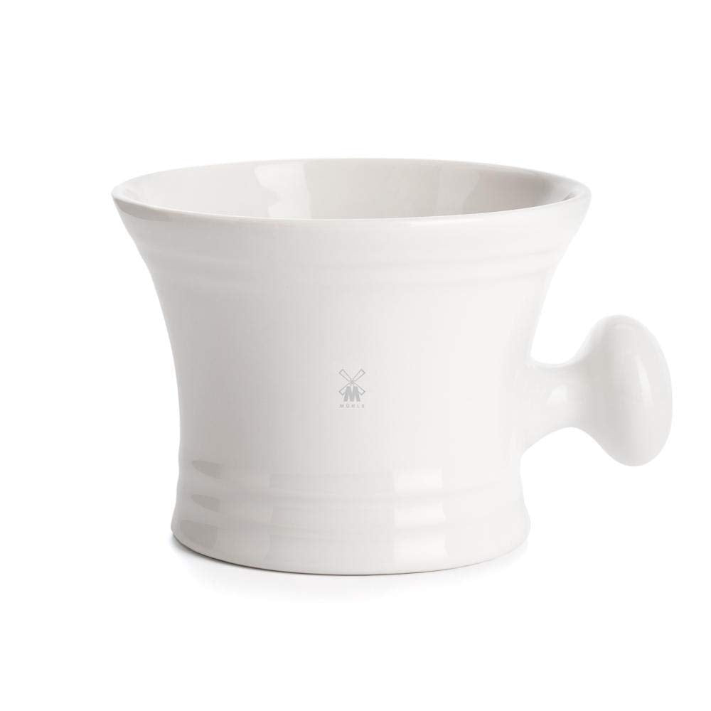 MUHLE White Porcelain Platinum Rim Shaving Mug - Shave Dish Accessory for Soaps and Creams, Modern White Design Beauty and Personal Care MÜHLE