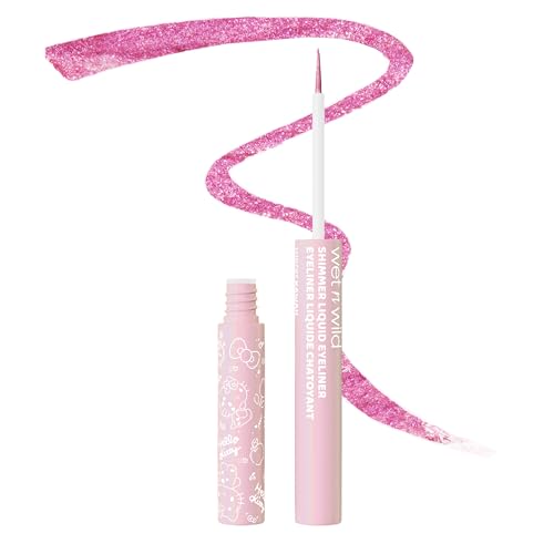 wet n wild Hello Kitty Shimmer Liquid Eyeliner, Richly Pigmented Iridescent Pearl Particles, Smooth & Easy Brush Application, Cruelty-Free & Vegan
