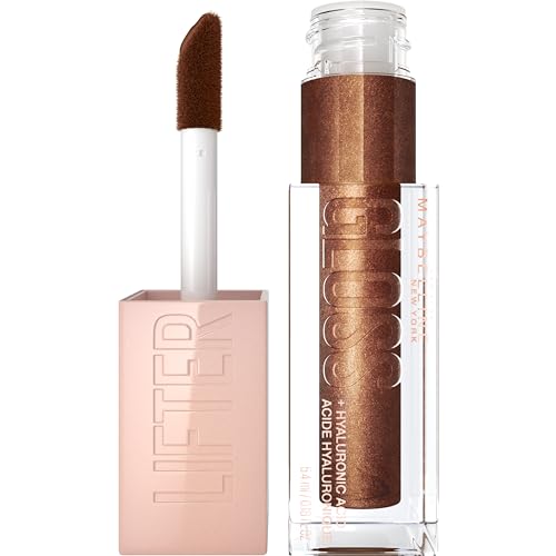 Maybelline Lifter Gloss, Hydrating Lip Gloss with Hyaluronic Acid, High Shine for Plumper Looking Lips, Crystal, Golden Neutral, 0.18 Ounce Beauty & Personal Care MAYBELLINE