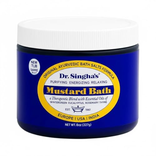 Dr. Singha's Mustard Bath Soak - Aromatherapy Bath Salts with Mustard Seed & Essential Oils for Muscle Relaxation, Stress Relief & Soothing - Epsom Beauty and Personal Care Dr. Singha's