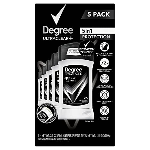 Degree Men UltraClear+ Antiperspirant Deodorant, Black & White, 2.7 oz, 5-count Beauty and Personal Care Degree