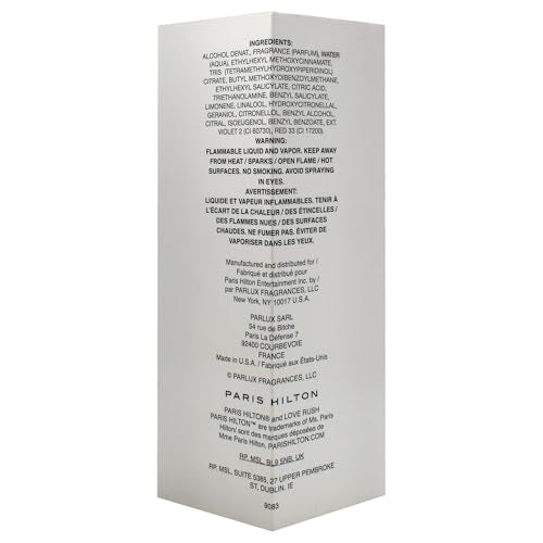Paris Hilton Love Rush Eau de Parfum Spray Perfume for Women | Floral Fragrance | Notes of Italian Bergamot, Gardenia, Sandalwood and Vanilla | Beauty & Personal Care Paris Hilton
