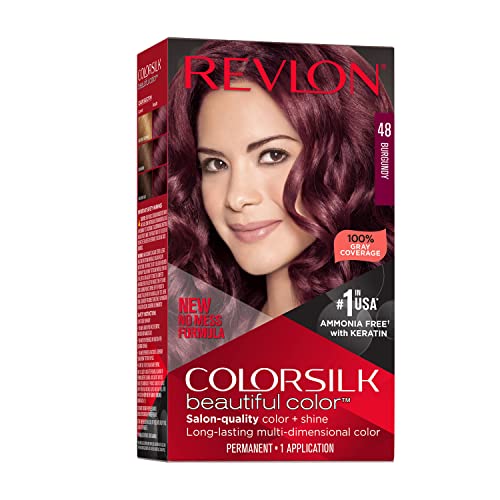 Revlon Colorsilk Beautiful Color Permanent Hair Color, Long-Lasting High-Definition Color, Shine & Silky Softness with 100% Gray Coverage, Ammonia Beauty & Personal Care REVLON