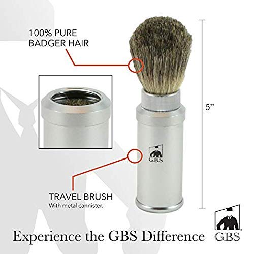 G.B.S Men's Futur Adjustable DE Safety Razor with Badger Brush, Chrome Brush and Alum block, leather case, Ocean Driftwood Shave Soap + Tin w/Lid Beauty and Personal Care G.B.S