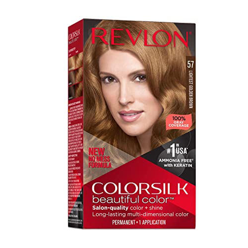 Revlon Colorsilk Beautiful Color Permanent Hair Color, Long-Lasting High-Definition Color, Shine & Silky Softness with 100% Gray Coverage, Ammonia Beauty & Personal Care REVLON