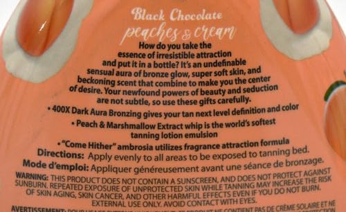 Brown Sugar Peaches & Cream 400X Double Dark Black Chocolate Bronzing Whip Tanning Lotion - Ultra Rich Skin Softening Formula for Deep, Long-Lasting Beauty & Personal Care Brown Sugar